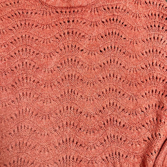 American Eagle Outfitters rust orange crochet chunky Sweater size medium - Picture 2 of 6